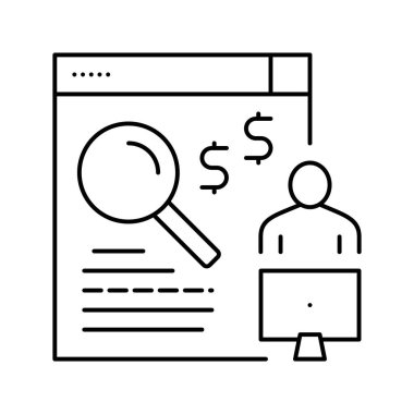 Serbest Çalışan Arama İş Web sitesi satır simgesi çizimi
