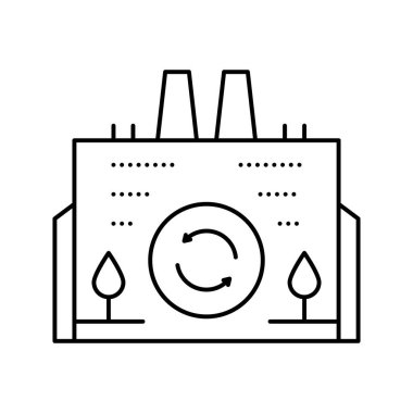 Çevresel çevre fabrikası çizgisi ikon vektör çizimi