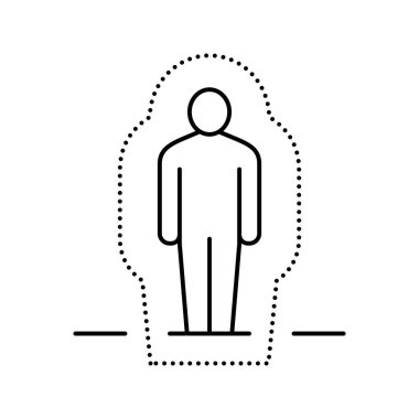İnsan sağlığı koruma hattı ikon vektör çizimi