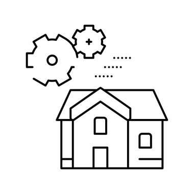 Ev anahtar satırı ikon vektör illüstrasyonu elle tutulur