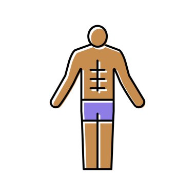 bronzlaşmış adam renk ikonu vektör çizimi