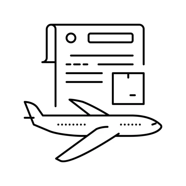 항공기 운송 라인 아이콘 벡터 삽화 계약 — 스톡 벡터