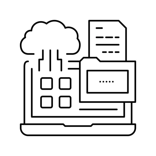 Illustrazione vettoriale icona linea sistema di gestione — Vettoriale Stock