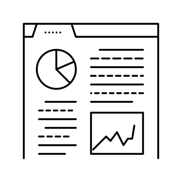 Analytics rapport lijn pictogram vector illustratie — Stockvector