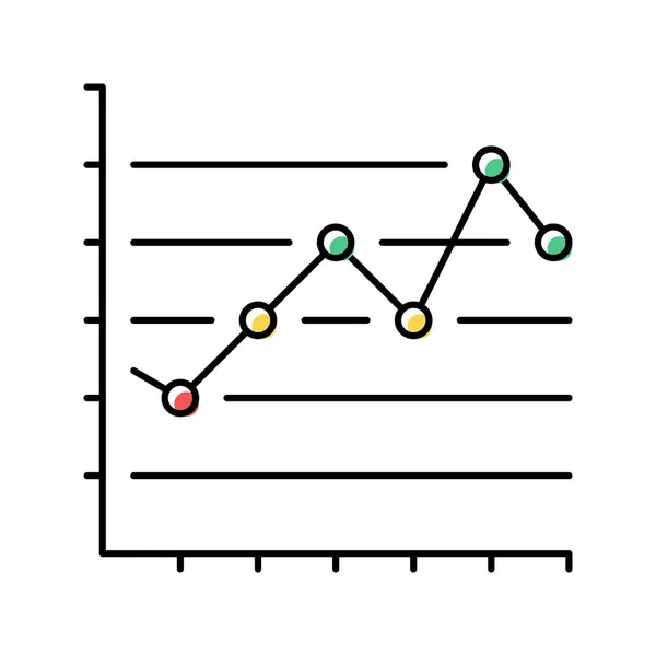 Liniendiagramm Farbe Symbol Vektor Illustration — Stockvektor