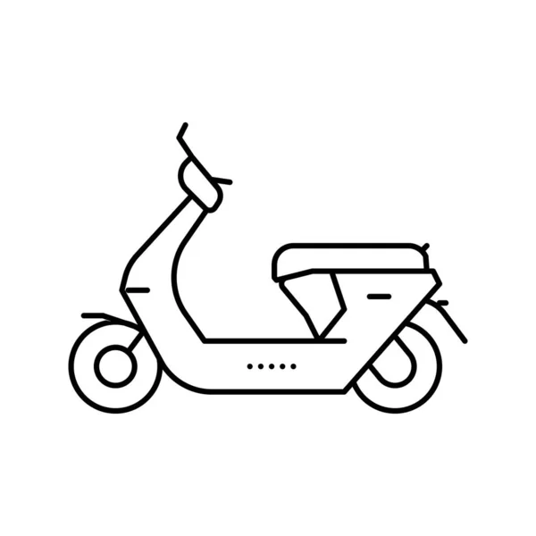 Ilustrasi vektor ikon baris moped gas - Stok Vektor