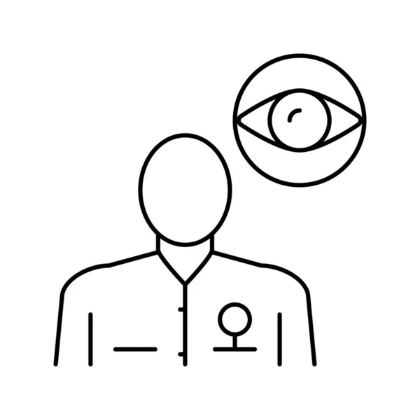 Ögonläkare specialist linje ikon vektor illustration — Stock vektor