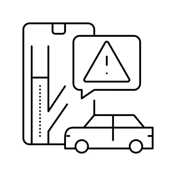 Ilustração de vetor de ícone de linha de aviso de estrada fechada —  Vetores de Stock