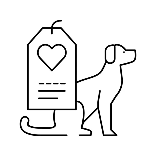 Perro amor etiqueta línea icono vector ilustración — Archivo Imágenes Vectoriales