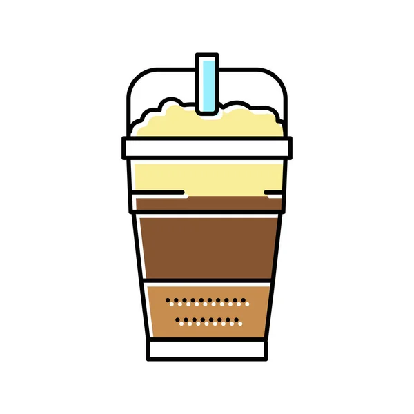 Latte Macchiato Kaffee Farbe Symbol Vektor Illustration — Stockvektor