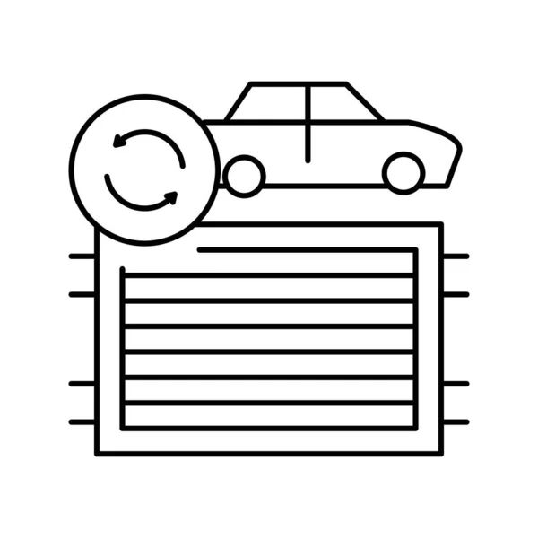 Línea de reemplazo del radiador icono vector ilustración aislada — Archivo Imágenes Vectoriales
