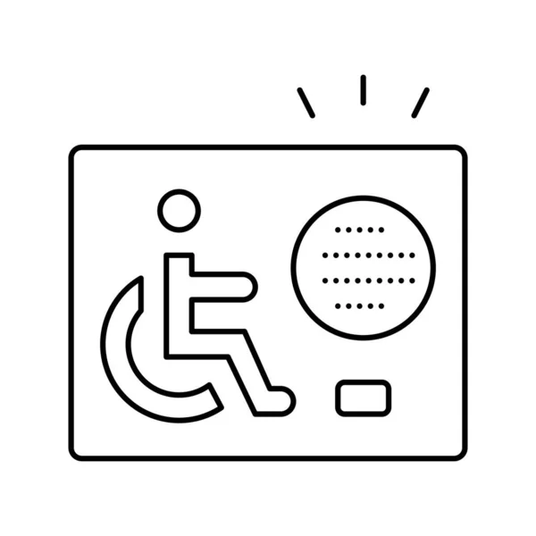 Dispositivo di comunicazione per l'illustrazione vettoriale dell'icona della linea disabilitata — Vettoriale Stock
