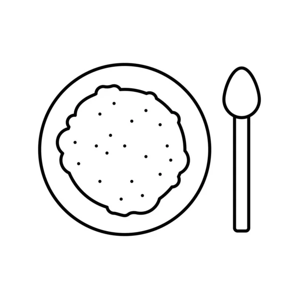 Mangiare probiotici linea icona vettoriale illustrazione — Vettoriale Stock