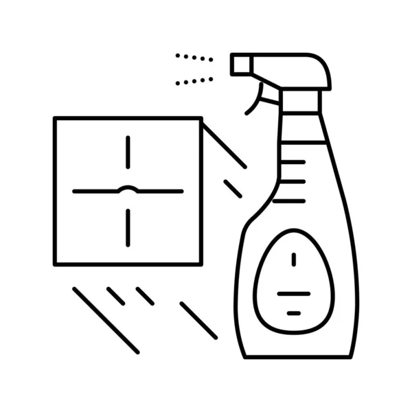 Spruta för rengöring kakel linje ikon vektor illustration — Stock vektor