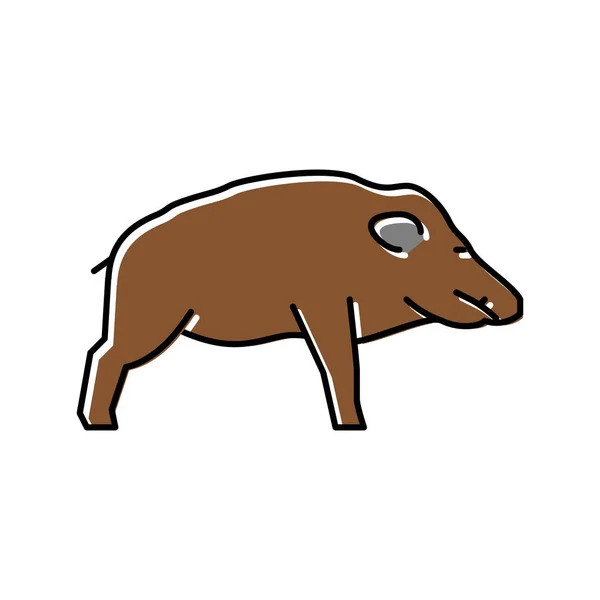 Sanglier animal sauvage couleur icône vectoriel illustration — Image vectorielle