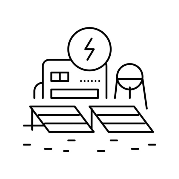 Energie station ruimte lijn pictogram vector illustratie — Stockvector