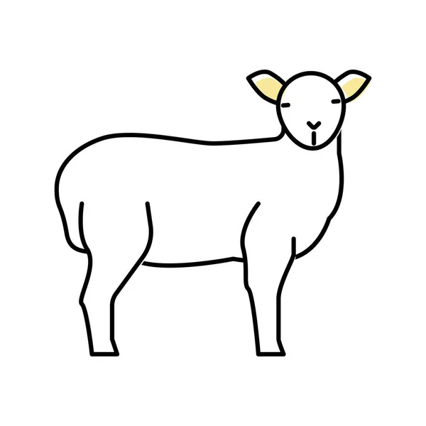 Lamm husdjur lantgård djurfärg ikon vektor illustration — Stock vektor