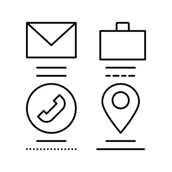 Иллюстрация вектора значков по почте, деловым звонкам и местоположению — стоковый вектор