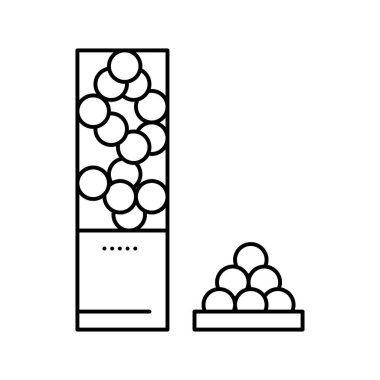 Kısa namlulu mermi, çekirdek çizgi ikon vektör resimlemesi ile