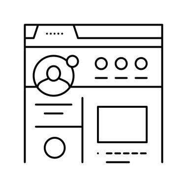 kullanıcı sosyal profil çizgisi simgesi çizimi