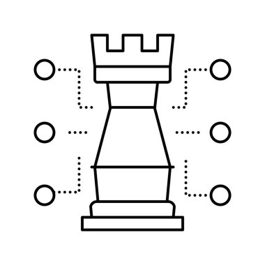 Satranç turu karakteristik çizgi vektör çizimi