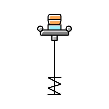 Karıştırıcı beton üretim ekipmanı renk vektör illüstrasyonu