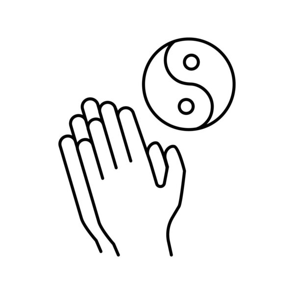 meditation and relaxation line icon vector illustration