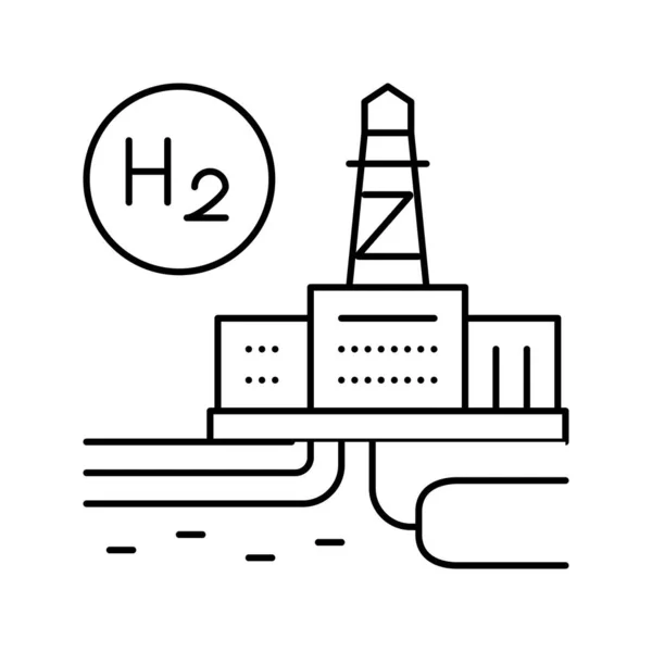 工厂氢线图标矢量插图 — 图库矢量图片