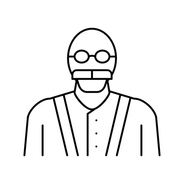 Labor teacher line icon vector illustration — 스톡 벡터