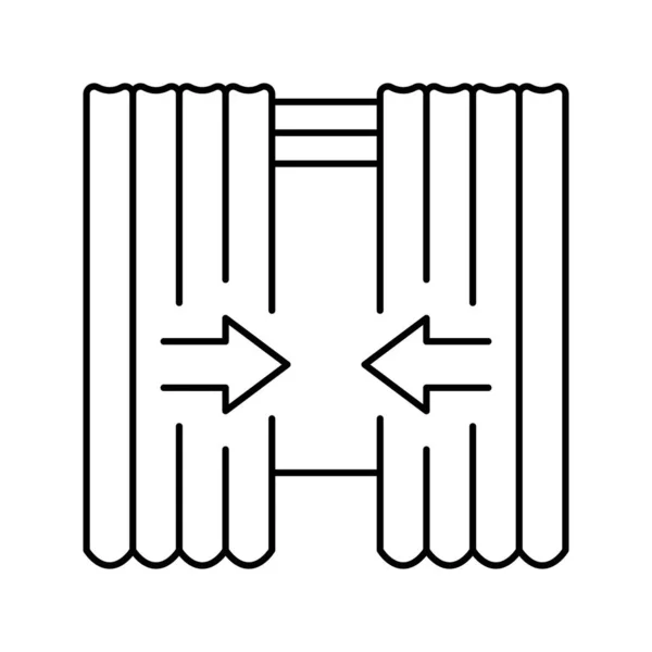 窗帘控制智能家庭线图标矢量插图 — 图库矢量图片