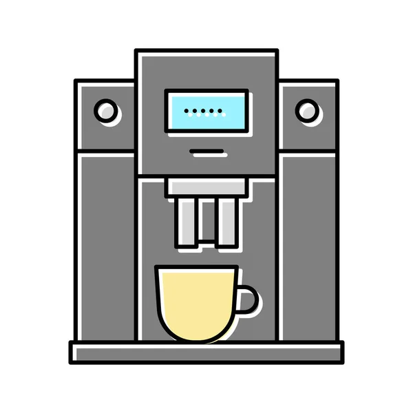 Maschine Kaffee brauen professionelle elektronische Geräte Farbe Symbol Vektor Illustration — Stockvektor