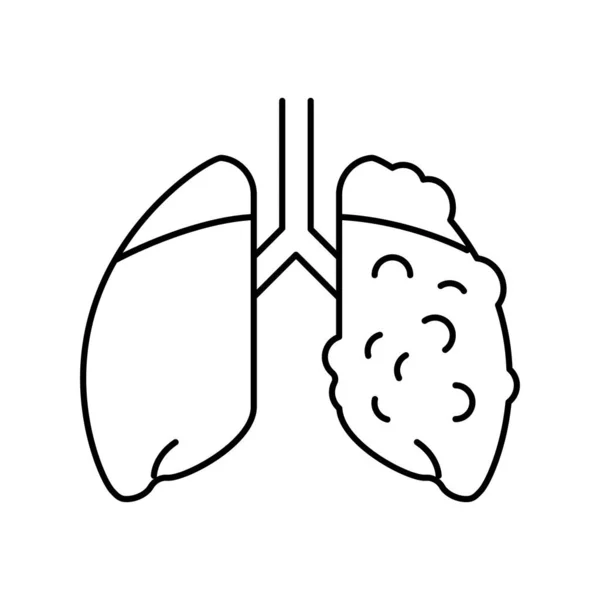 Ard enfermedad respiratoria línea icono vector ilustración — Vector de stock