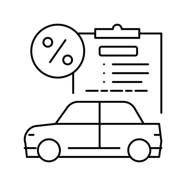 Kopen auto lening lijn pictogram vector illustratie — Stockvector