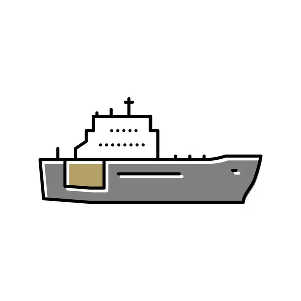 Navy barco cor ícone vetor ilustração —  Vetores de Stock