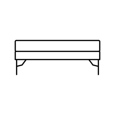 bank yatak odası çizgi ikon vektör illüstrasyonu