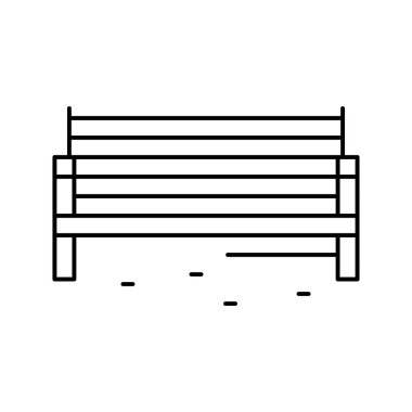 bank park çizgisi ikonu vektör illüstrasyonu