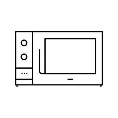mikrodalga mutfak elektronik ekipman hattı ikon vektör çizimi