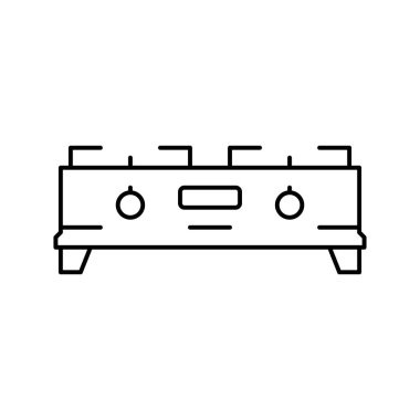 soba mutfak gereçleri çizgisi ikon vektör çizimi