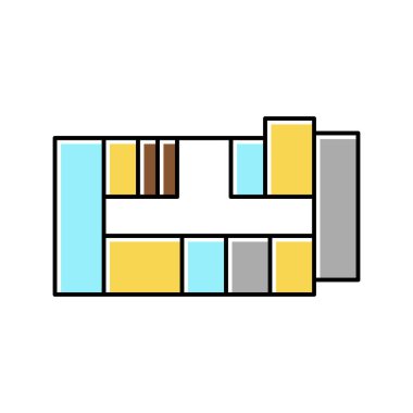 daire planı renk ikonu vektör çizimi