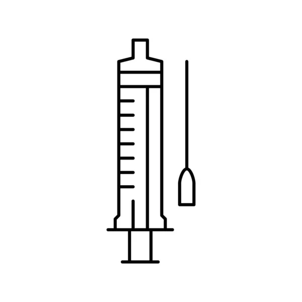Şırınga tıbbi çizgi ikonu vektör çizimi — Stok Vektör