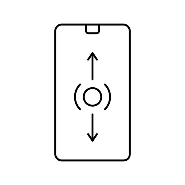 Ilustração de vetor de ícone de linha de rolagem móvel — Vetor de Stock