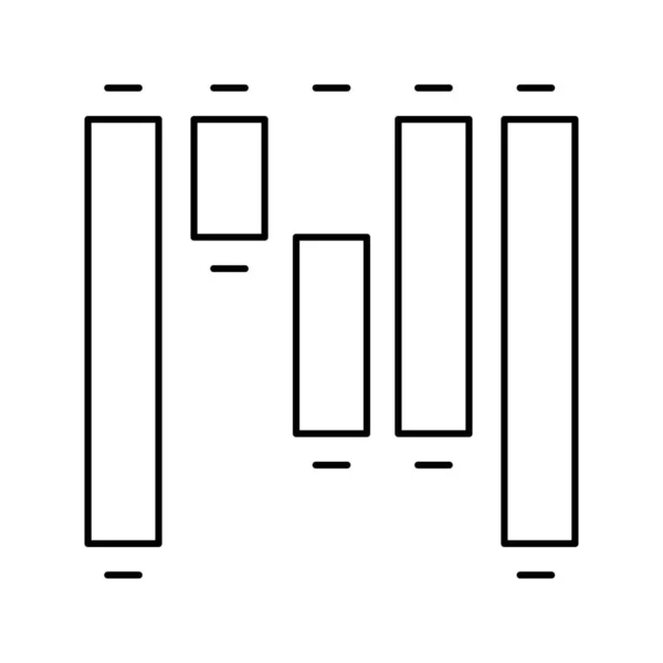 Gráfico de cachoeira ilustração do vetor ícone da linha — Vetor de Stock