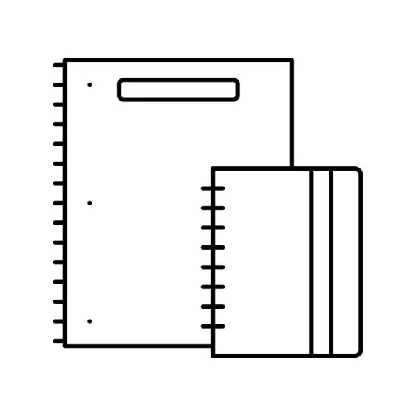 Ilustração de vetor de ícone de linha de notebook espiral —  Vetores de Stock