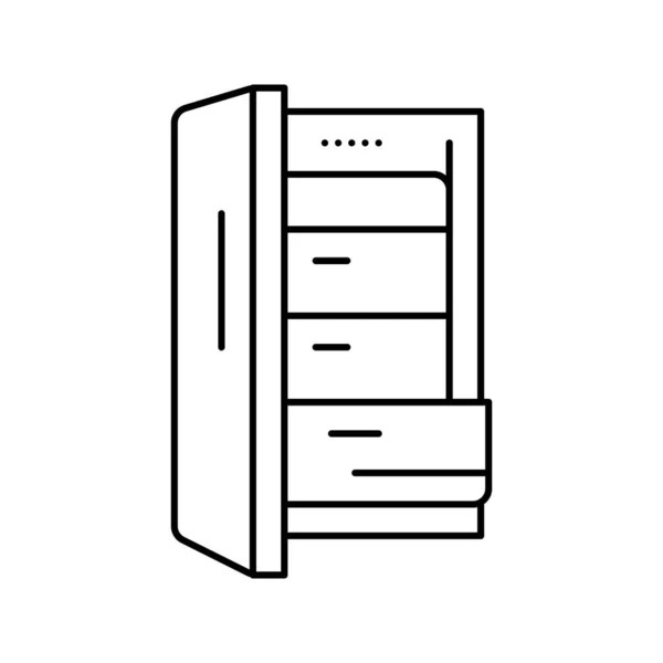 Illustrazione vettoriale dell'icona della linea dell'attrezzatura del congelatore — Vettoriale Stock