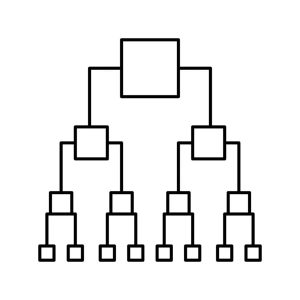 Schema decisionale binario linea icona vettoriale illustrazione — Vettoriale Stock