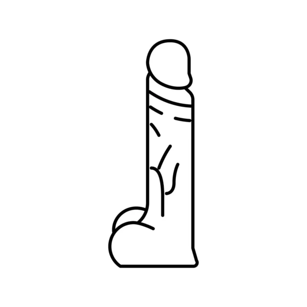 Penis sex toy line icon vector illustration —  Vetores de Stock