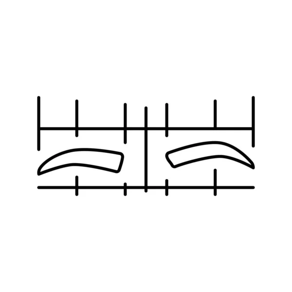 Asymmetrical eyebrow features line icon vector illustration — Stock Vector