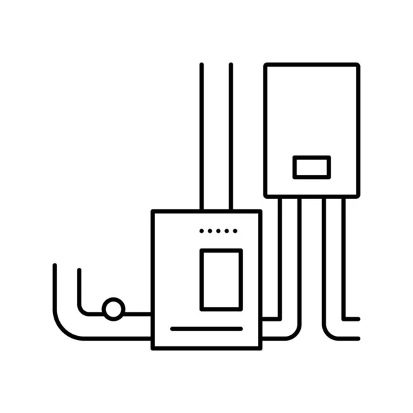 Furnace appliance line icon vector illustration — Stock Vector