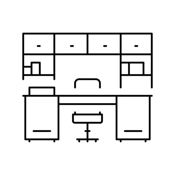 Ilustração do vetor do ícone da linha da mobília do armário — Vetor de Stock