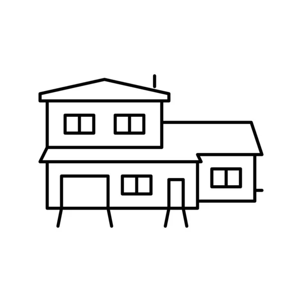 Split-level huis lijn pictogram vector illustratie — Stockvector